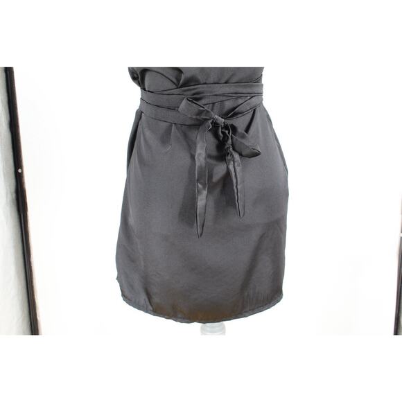 O Mighty Black Wrap Lingerie Babydoll Mini Dress Womens Size M Planets Solar - Picture 6 of 9